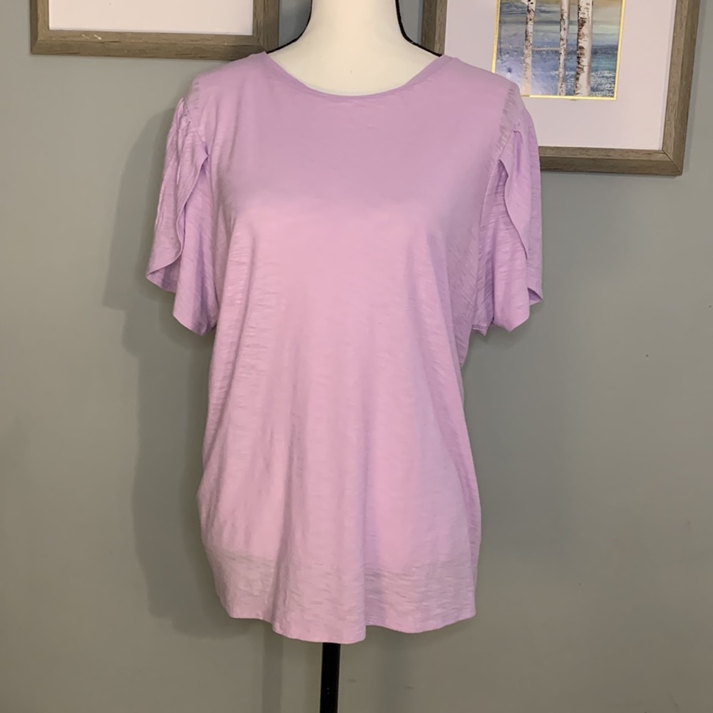 Scalloped sleeve Express T-shirt